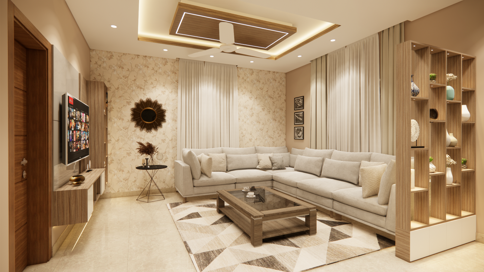 Living Room Hall Interior Designers in Trivandrum | Kazhakuttam