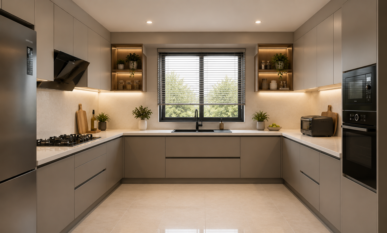 U - Shaped Modular Kitchen