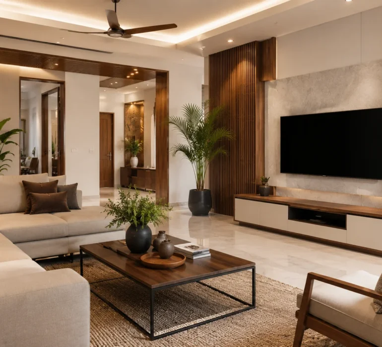 Best interior designers in Trivandrum discussing a modern home interior project with homeowners