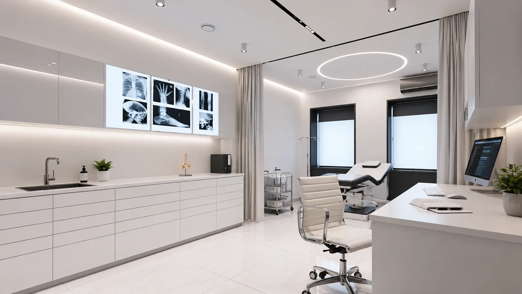 Diagonistic Center interior designing work in poojapura/ homestin