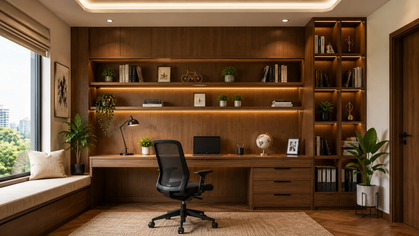 Wooden Study Room