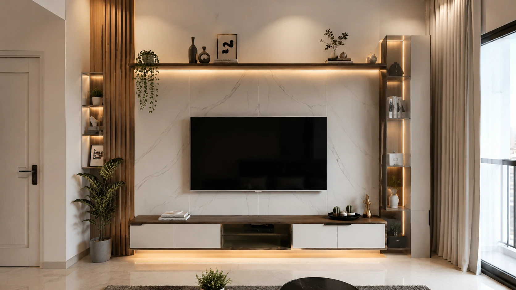 Modern TV Unit Design Work in Alamcode/ Homestin