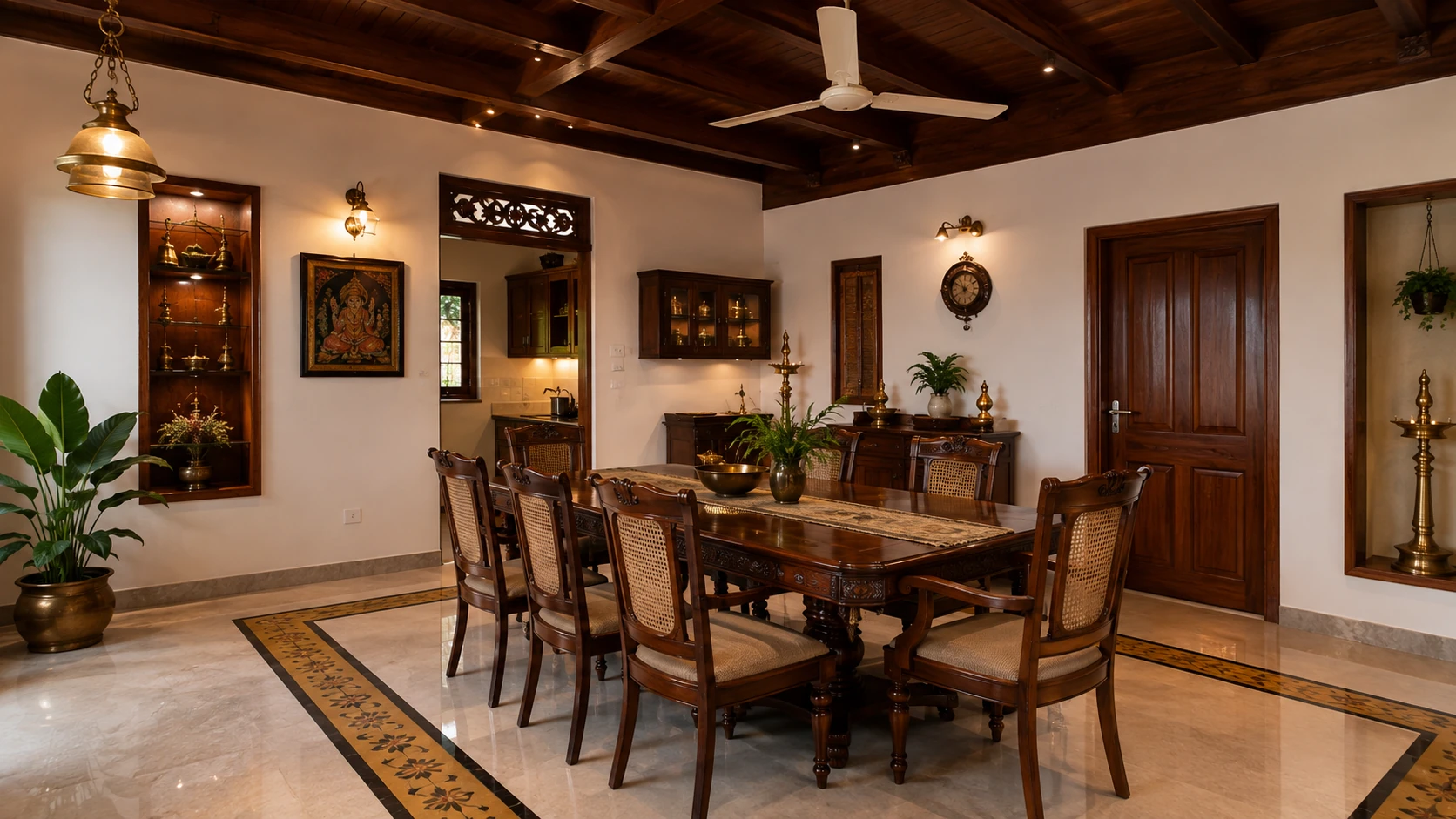 Traditional Dining Room design In Trivandrum